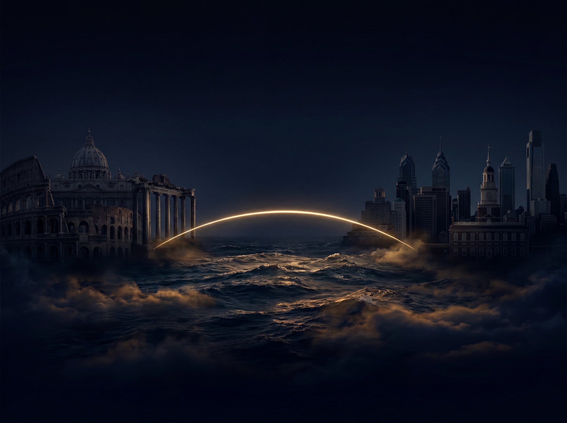 The Atlantic connecting Rome and Philadelphia