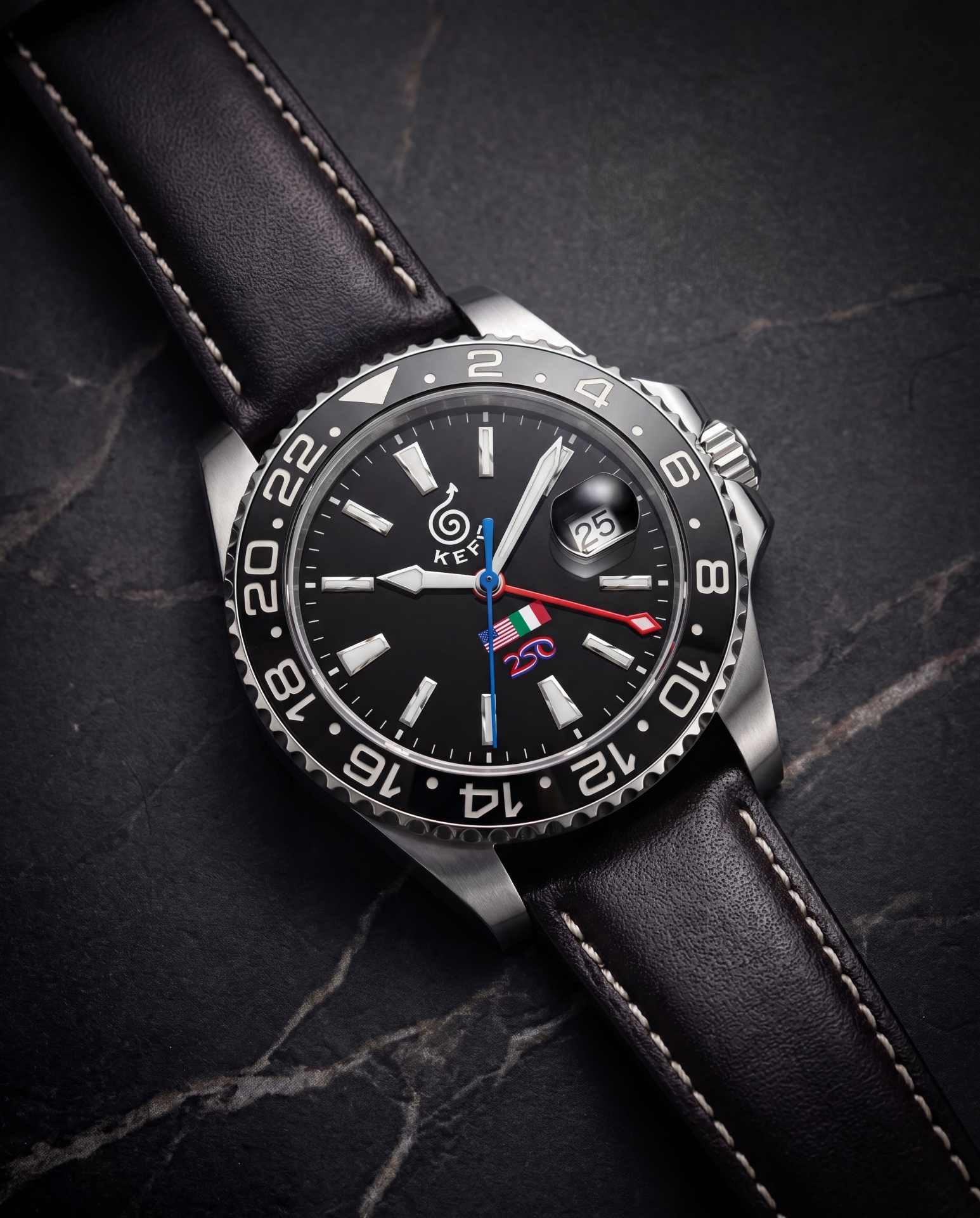 Watch detail — dial and bezel